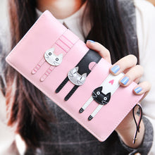 2018 New Fashion Envelope Women Wallet Cat Cartoon Wallet Long Creative Female Card Holder  PU wallet coin purses Girls