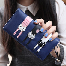 2018 New Fashion Envelope Women Wallet Cat Cartoon Wallet Long Creative Female Card Holder  PU wallet coin purses Girls