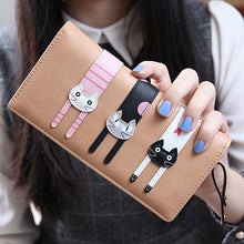 2018 New Fashion Envelope Women Wallet Cat Cartoon Wallet Long Creative Female Card Holder  PU wallet coin purses Girls