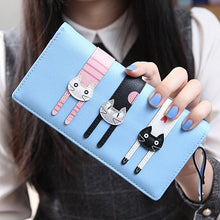 2018 New Fashion Envelope Women Wallet Cat Cartoon Wallet Long Creative Female Card Holder  PU wallet coin purses Girls