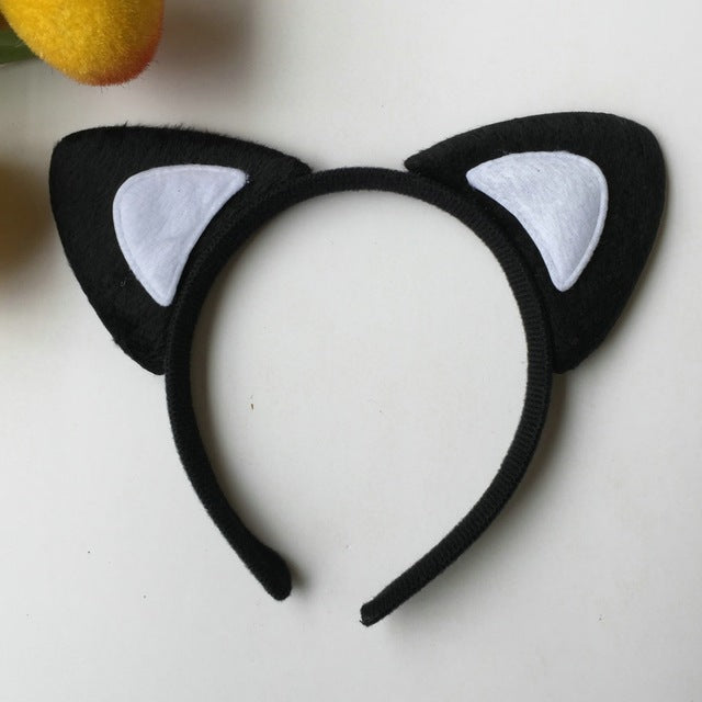 Korean Cloth Short Plush Tiger Leopard Cat Ear Headband Cute Women Girls Kids Party Festival Fantastic Hair Accessories HairBand