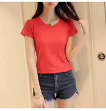 summer T Shirt Women Cotton Elastic Basic T shirts femme Casual tshirt ladies Short Sleeve Top tee T-shirt Women plus size 2018