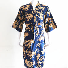 New Arrival Rayon silk Robe Dress Gown  Elegant Print Nightgowns Kimono Bathrobe Flower Nightdress Home Wear One Size