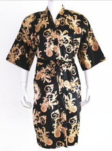 New Arrival Rayon silk Robe Dress Gown  Elegant Print Nightgowns Kimono Bathrobe Flower Nightdress Home Wear One Size