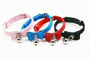 12 pcs/lot Safety Elastic Bowtie with bell collar small dog cat collar safe soft velvet  pet Products dog collar pet supplier